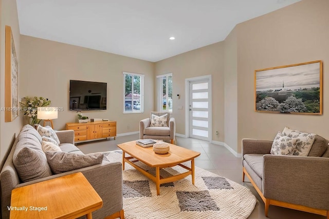 1753 Aspen Ln, Weston, FL 33327 - living area with light tile patterned floors and recessed lighting