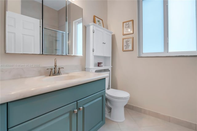 1753 Aspen Ln, Weston, FL 33327 - full bath with vanity, a shower with door, and tile patterned flooring
