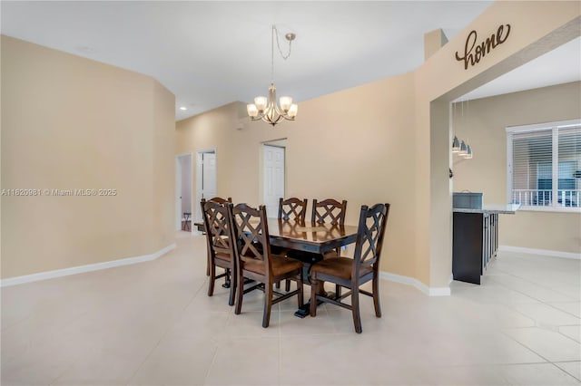 1753 Aspen Ln, Weston, FL 33327 - dining room with a chandelier and light tile patterned flooring