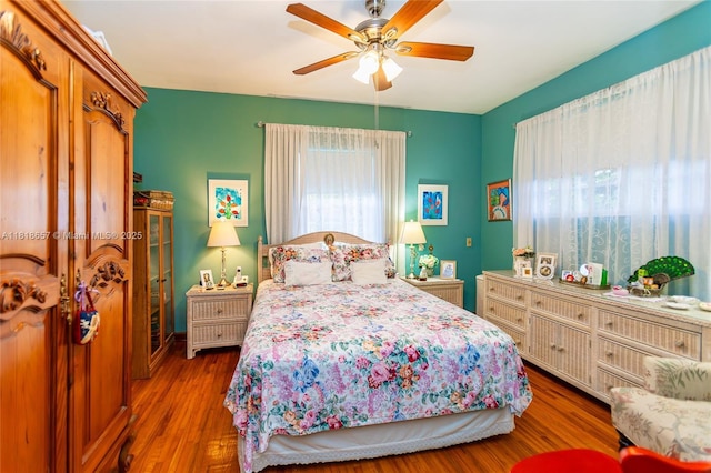 7110 SW 13th Ter, Miami, FL 33144 - bedroom featuring wood finished floors and a ceiling fan