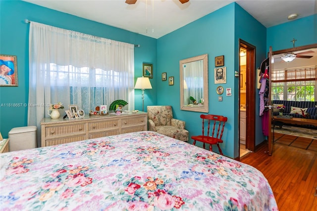 7110 SW 13th Ter, Miami, FL 33144 - bedroom featuring wood finished floors and a ceiling fan