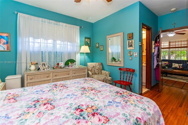7110 SW 13th Ter, Miami, FL 33144 - bedroom featuring wood finished floors and a ceiling fan