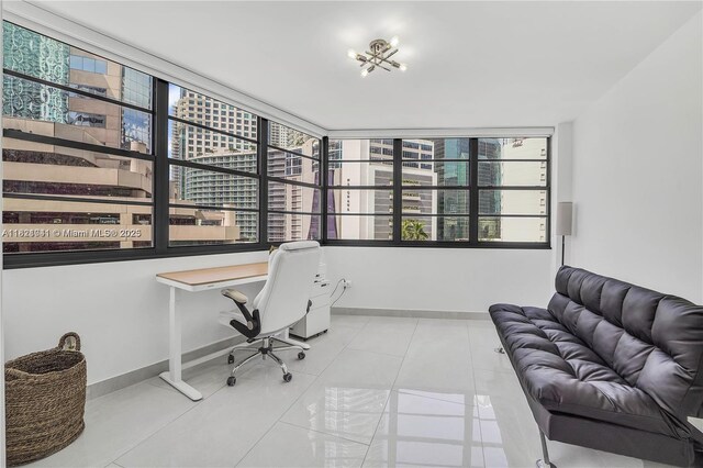 999 Brickell Bay Dr Unit 711, Miami, FL 33131 - tiled office space with healthy amount of natural light