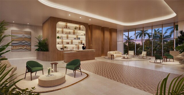 2901 NE 9th Ct Unit 6A, Fort Lauderdale, FL 33384 - community lobby featuring recessed lighting and expansive windows
