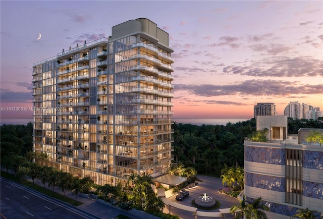 2901 NE 9th Ct Unit 6A, Fort Lauderdale, FL 33384 - property at dusk with a city view