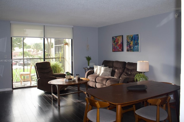 8015 SW 107th Ave Unit 220, Miami, FL 33173 - living room with a textured ceiling and wood finished floors