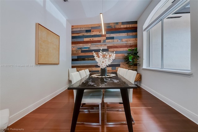 17050 SW 90th Ave, Palmetto Bay, FL 33157 - dining room featuring wooden walls and wood finished floors