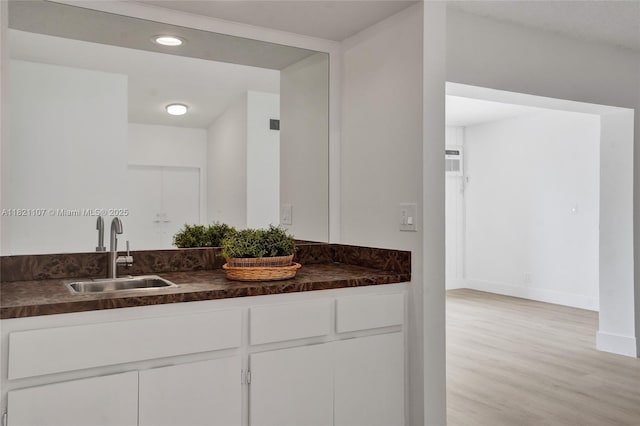 8511 NW 51st Ct, Lauderhill, FL 33351 - bathroom featuring wood finished floors, recessed lighting, and vanity