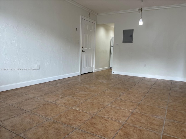 8603 SW 68th Ct Unit 27, Pinecrest, FL 33156 - tiled spare room with electric panel and ornamental molding