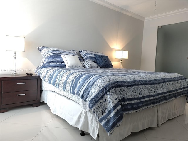 575 Crandon Blvd Unit 706, Key Biscayne, FL 33149 - tiled bedroom with crown molding