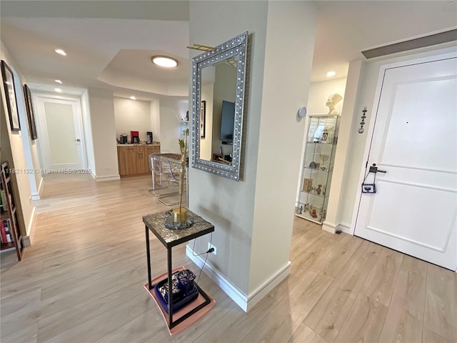 20191 E Country Club Dr Unit 1903, Aventura, FL 33180 - hallway with light wood-style floors and a raised ceiling