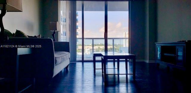 3800 S Ocean Dr Unit 425, Hollywood, FL 33019 - living room with dark wood-style floors