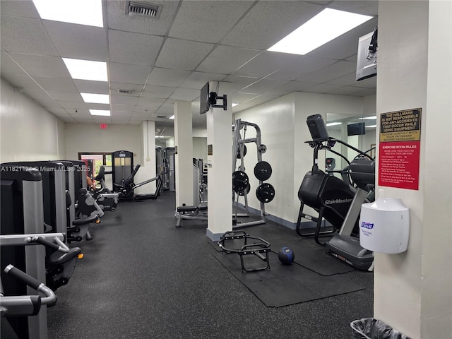 3800 S Ocean Dr Unit 425, Hollywood, FL 33019 - gym featuring a drop ceiling
