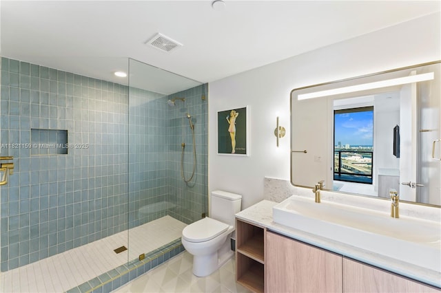 159 NE 6th St Unit 3016, Miami, FL 33132 - bathroom featuring vanity and a tile shower