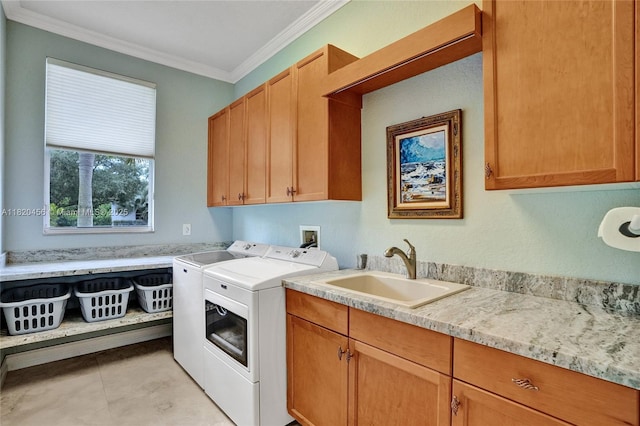 15093 SW 16th St, Davie, FL 33326 - laundry area with cabinet space, independent washer and dryer, and crown molding