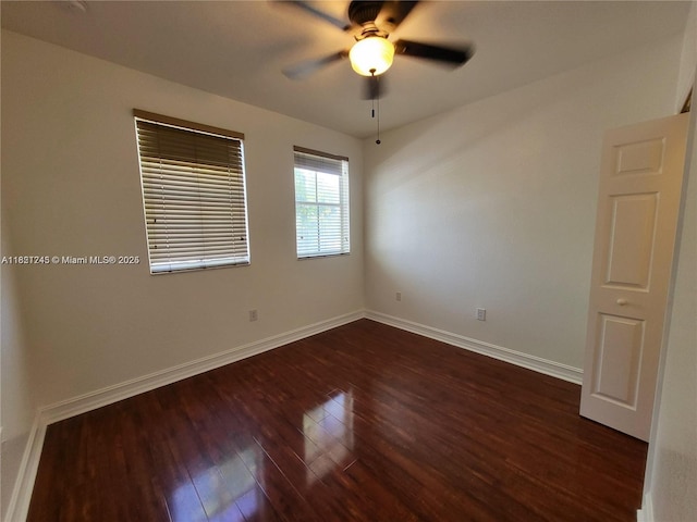 7633 NW 114th Path Unit 7633, Doral, FL 33178 - unfurnished room featuring a ceiling fan and dark wood-style floors