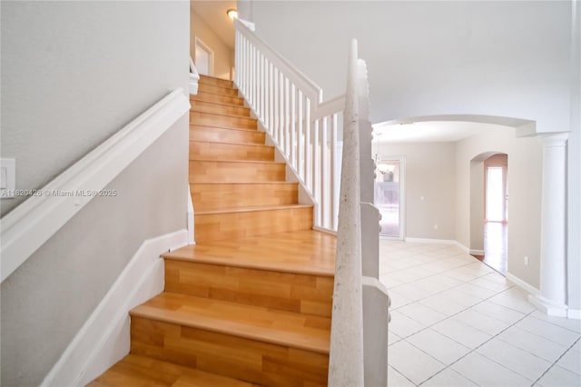 16313 SW 66th St, Miami, FL 33193 - stairs with arched walkways and tile patterned flooring