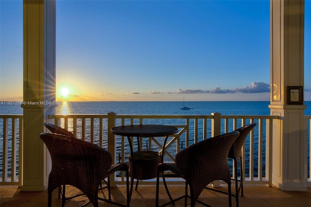 104000 Overseas Hwy Unit 5, Key Largo, FL 33037 - balcony at dusk with a water view