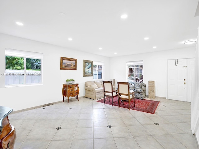 5343 NW 111th Ct, Doral, FL 33178 - sitting room with recessed lighting and light tile patterned flooring