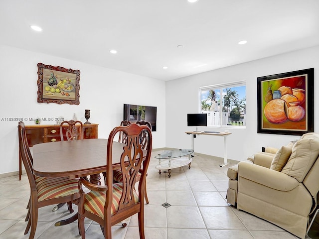 5343 NW 111th Ct, Doral, FL 33178 - dining space with recessed lighting and light tile patterned floors