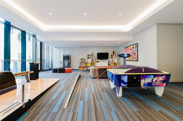 1010 Brickell Ave Unit 1409, Miami, FL 33131 - recreation room with carpet flooring and a tray ceiling
