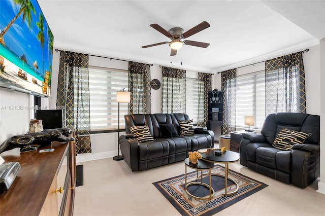 7631 Miramar Pkwy, Miramar, FL 33023 - living room featuring ceiling fan and baseboards