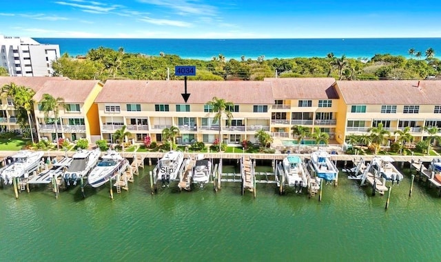 4034 N Ocean Dr, Hollywood, FL 33019 - water view with boat lift and a dock