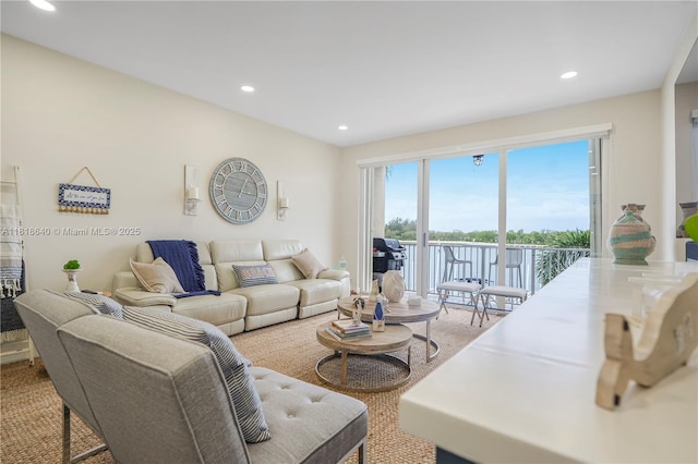 4034 N Ocean Dr, Hollywood, FL 33019 - living room featuring recessed lighting