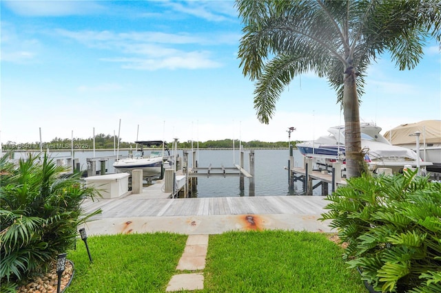 4034 N Ocean Dr, Hollywood, FL 33019 - dock area featuring boat lift and a water view