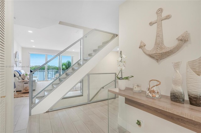 4034 N Ocean Dr, Hollywood, FL 33019 - staircase with recessed lighting