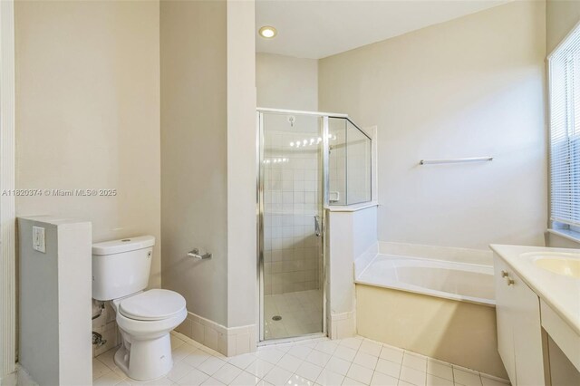 1951 NE 3rd Ct, Homestead, FL 33033 - full bathroom featuring a bath, vanity, a stall shower, and tile patterned floors