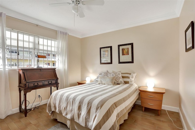 4311 NW 16th St Unit B103, Lauderhill, FL 33313 - bedroom featuring wood finished floors, ornamental molding, and a ceiling fan