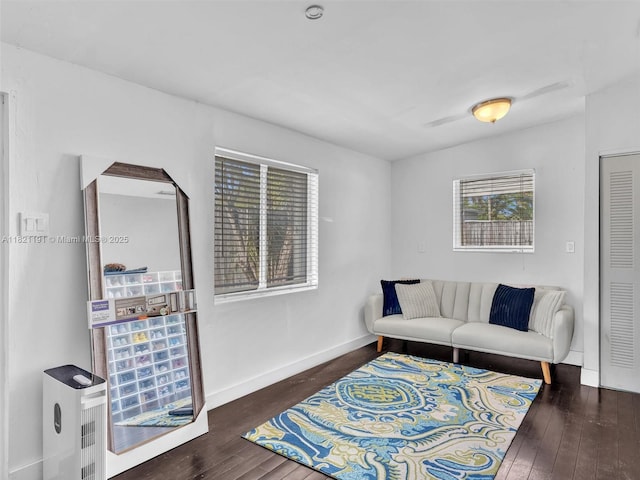 17320 SW 117th Ave, Miami, FL 33177 - living area featuring wood-type flooring and baseboards