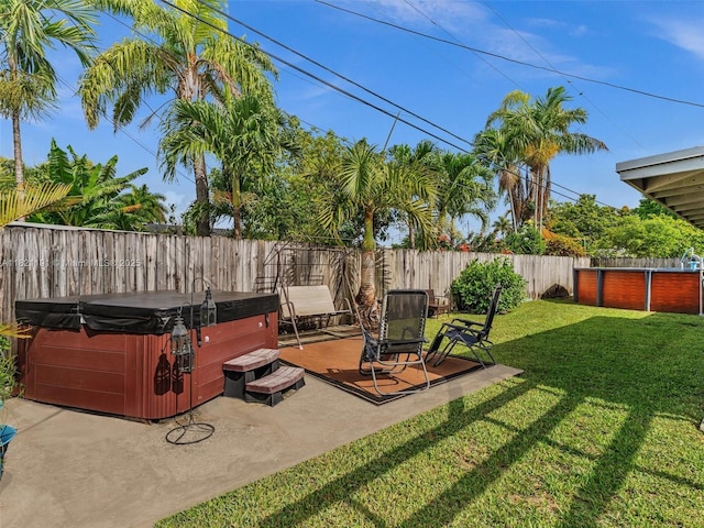 17320 SW 117th Ave, Miami, FL 33177 - fenced backyard with a hot tub and a patio