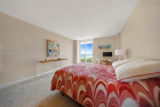100 Bayview Dr Unit 1922, Sunny Isles Beach, FL 33160 - carpeted bedroom with a textured ceiling and baseboards