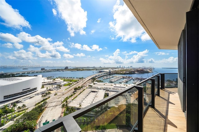 398 NE 5th St Unit 1809, Miami, FL 33132 - balcony featuring a water view and view of marina