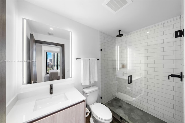 398 NE 5th St Unit 1809, Miami, FL 33132 - full bathroom featuring vanity, ensuite bathroom, and a stall shower