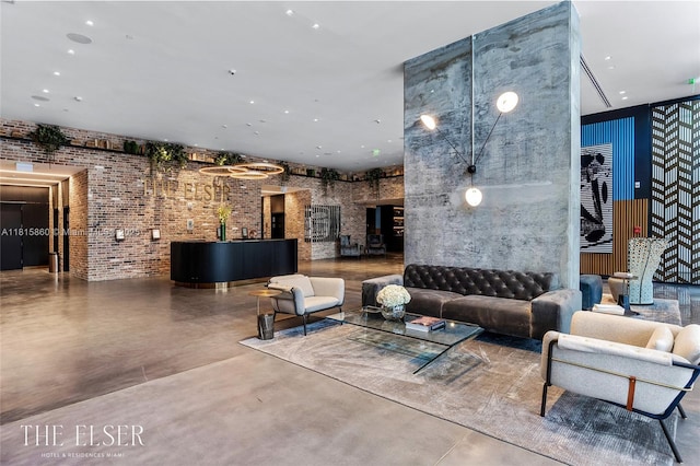 398 NE 5th St Unit 1809, Miami, FL 33132 - building lobby with a towering ceiling