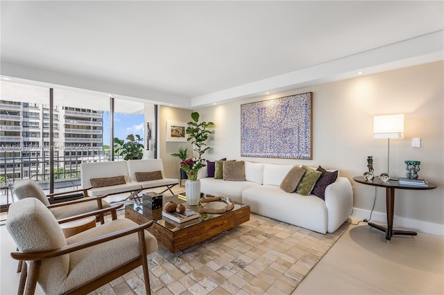 3 Grove Isle Dr Unit C602, Miami, FL 33133 - living room with baseboards and recessed lighting