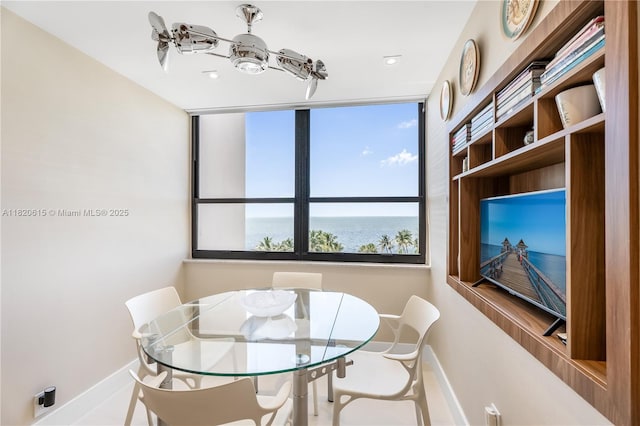 3 Grove Isle Dr Unit C602, Miami, FL 33133 - dining room with a water view and recessed lighting