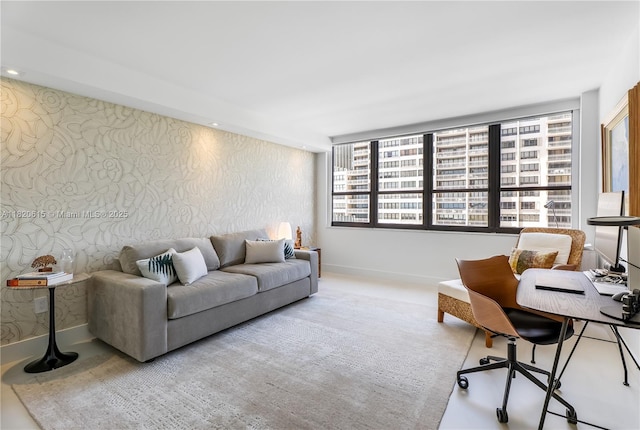 3 Grove Isle Dr Unit C602, Miami, FL 33133 - carpeted living room featuring plenty of natural light and wallpapered walls