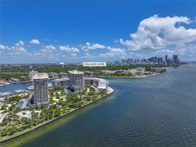 3 Grove Isle Dr Unit C602, Miami, FL 33133 - bird's eye view of skyline and a nearby body of water