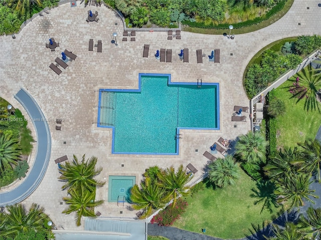3 Grove Isle Dr Unit C602, Miami, FL 33133 - aerial view of property and surrounding area with a pool