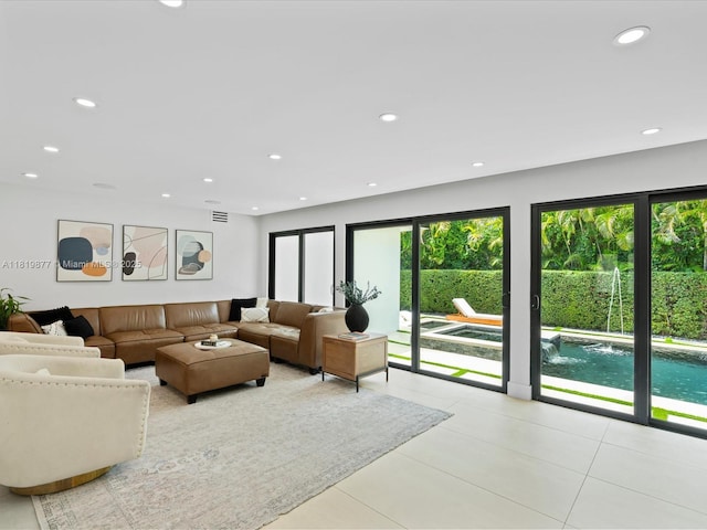 4531 SW 15th St, Miami, FL 33134 - tiled living area with recessed lighting