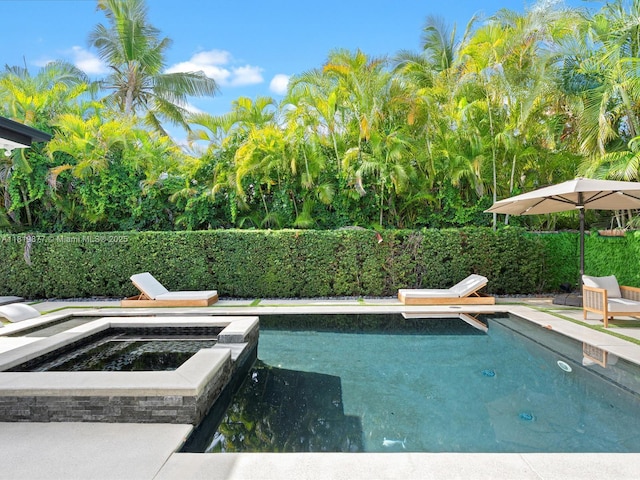 4531 SW 15th St, Miami, FL 33134 - view of pool featuring an in-ground hot tub