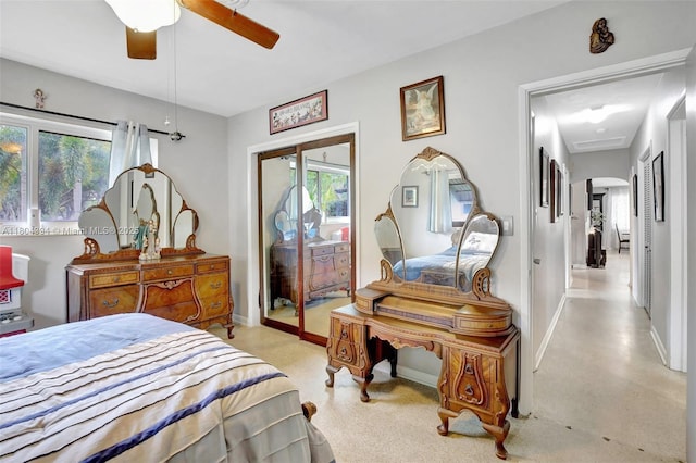 6285 Pine Ter, Plantation, FL 33317 - bedroom with access to outside and ceiling fan