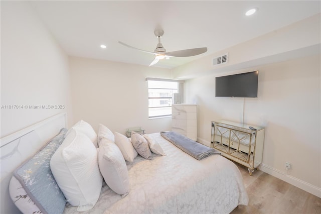 126 Piedmont C 126, Delray Beach, FL 33484 - bedroom with wood finished floors, ceiling fan, and recessed lighting
