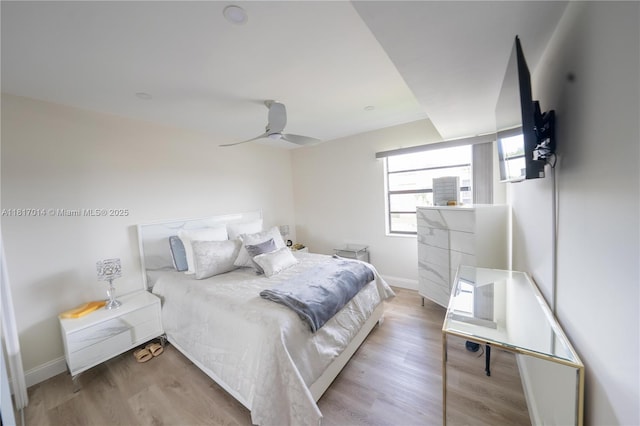 126 Piedmont C 126, Delray Beach, FL 33484 - bedroom with wood finished floors and a ceiling fan