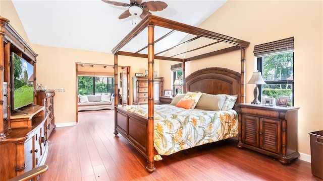 10123 Vestal Ct, Coral Springs, FL 33071 - bedroom with dark wood-type flooring and vaulted ceiling