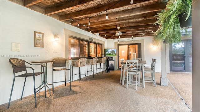 10123 Vestal Ct, Coral Springs, FL 33071 - view of patio featuring a bar and a ceiling fan